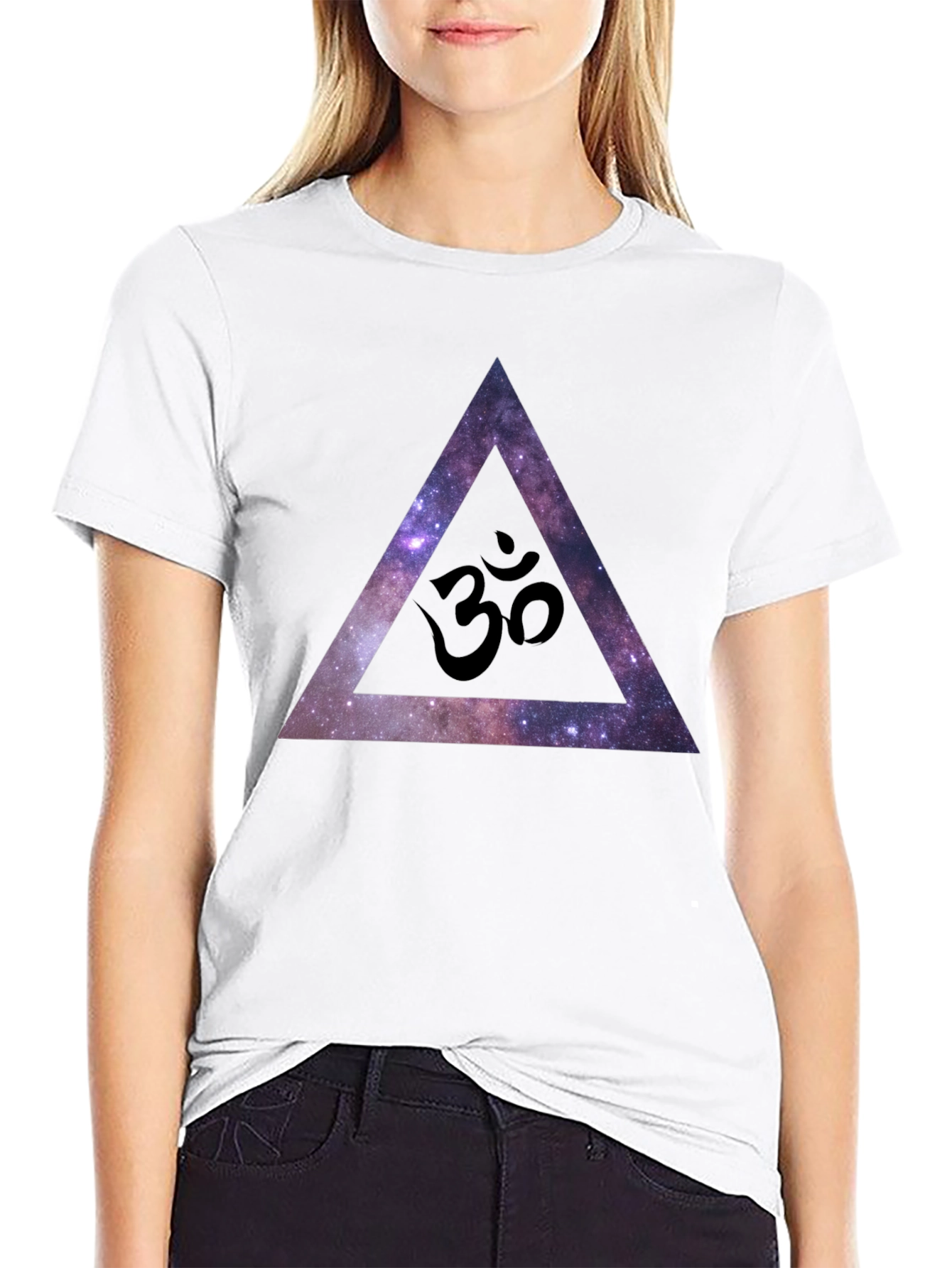 Cosmic Om Triangle Black T-Shirt