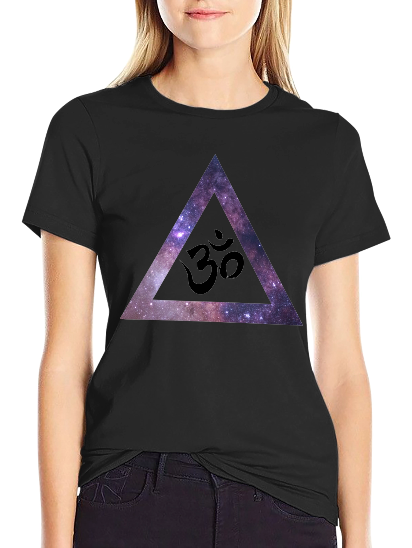 Cosmic Om Triangle Black T-Shirt