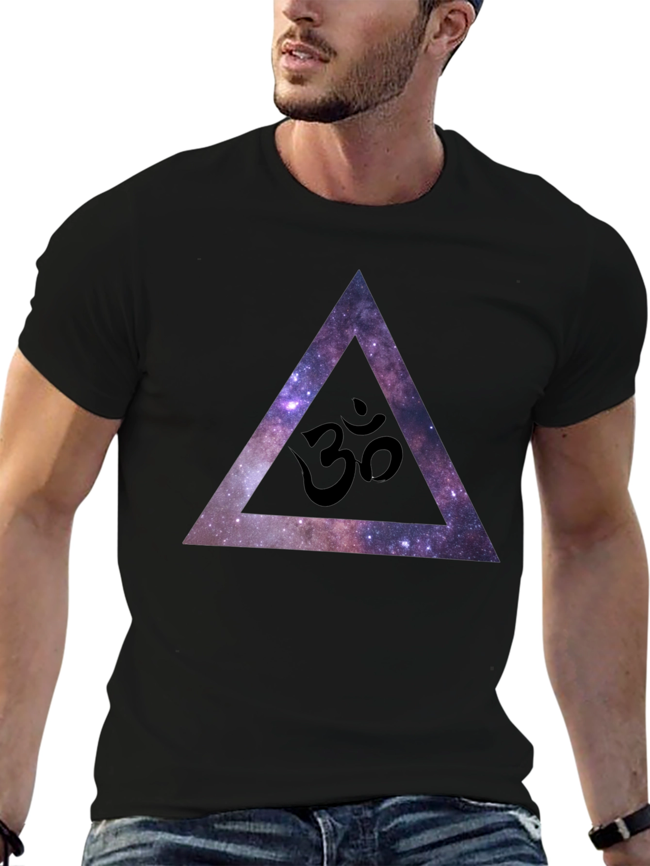 Cosmic Om Triangle Black T-Shirt