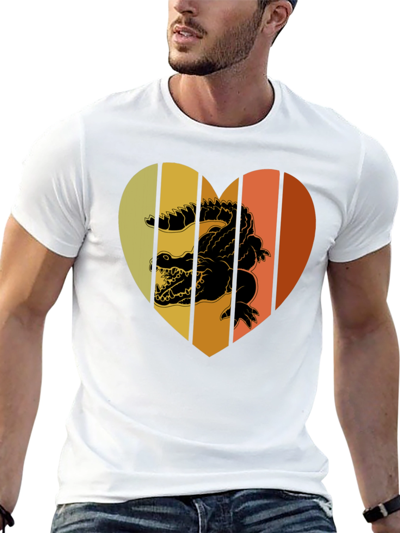 Retro Crocodile Heart T-Shirt
