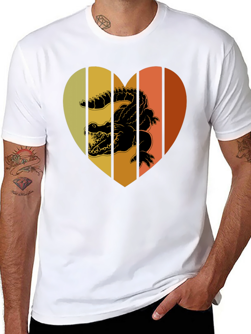 Retro Crocodile Heart T-Shirt