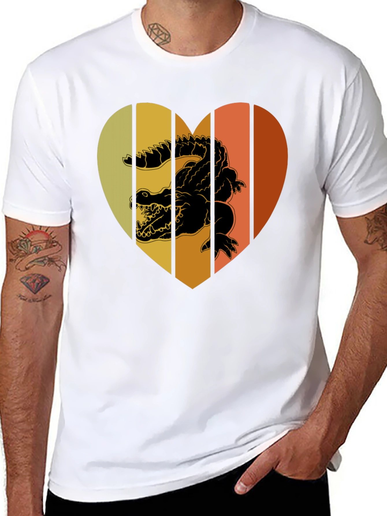 Retro Crocodile Heart T-Shirt