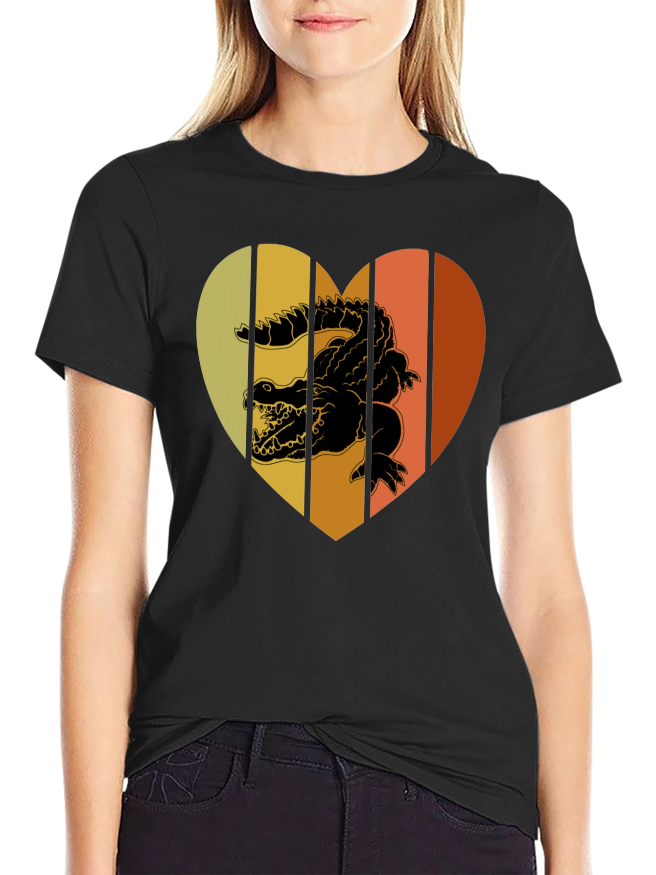 Retro Crocodile Heart T-Shirt