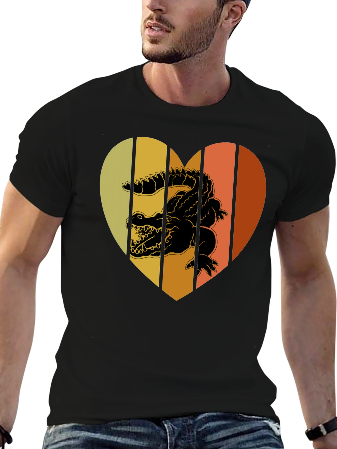 Retro Crocodile Heart T-Shirt