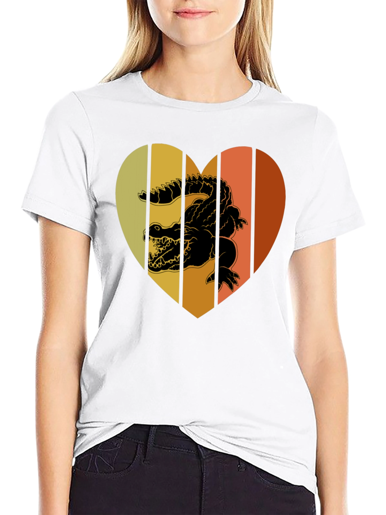 Retro Crocodile Heart T-Shirt