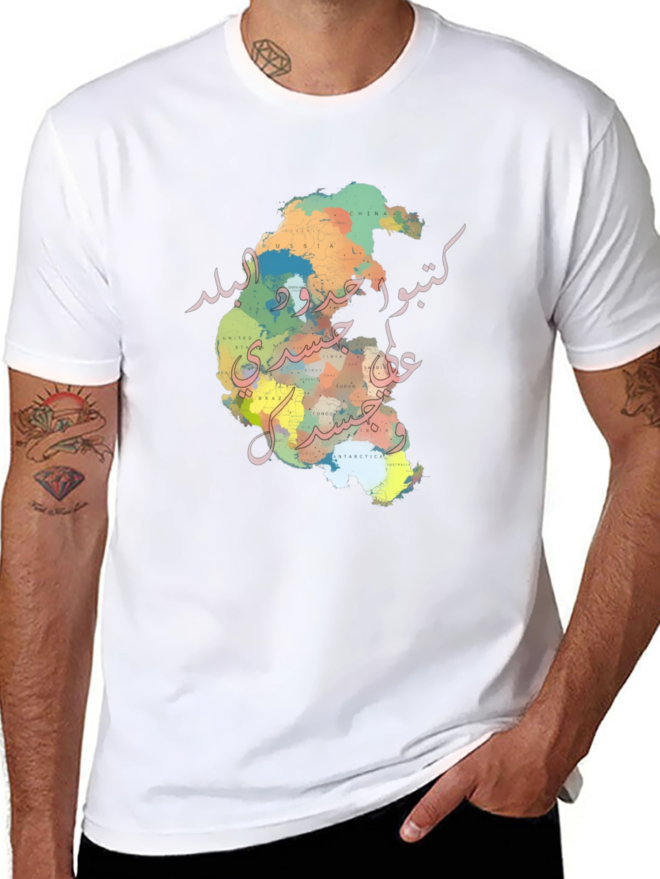 World Map Graphic Tee - Unique Design