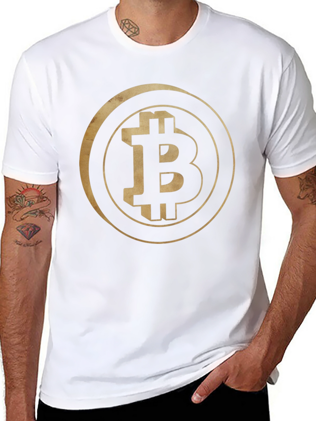 Bitcoin Crypto Gold Logo Black Tee