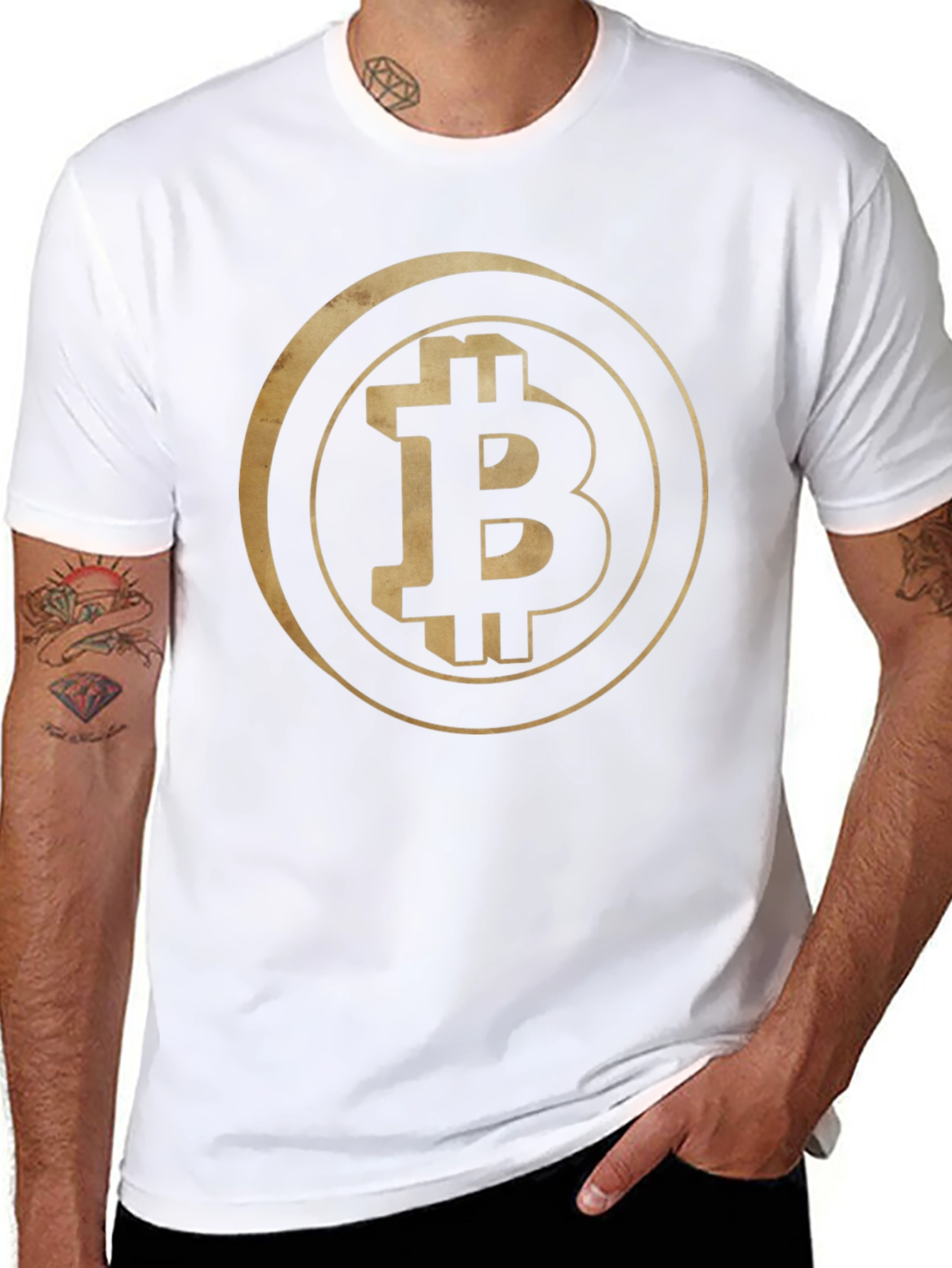 Bitcoin Crypto Gold Logo Black Tee