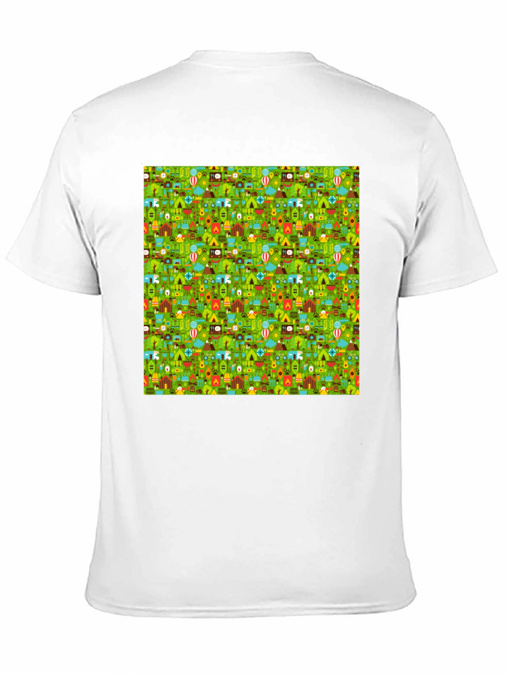 Camping Pattern Crew Neck T-Shirt
