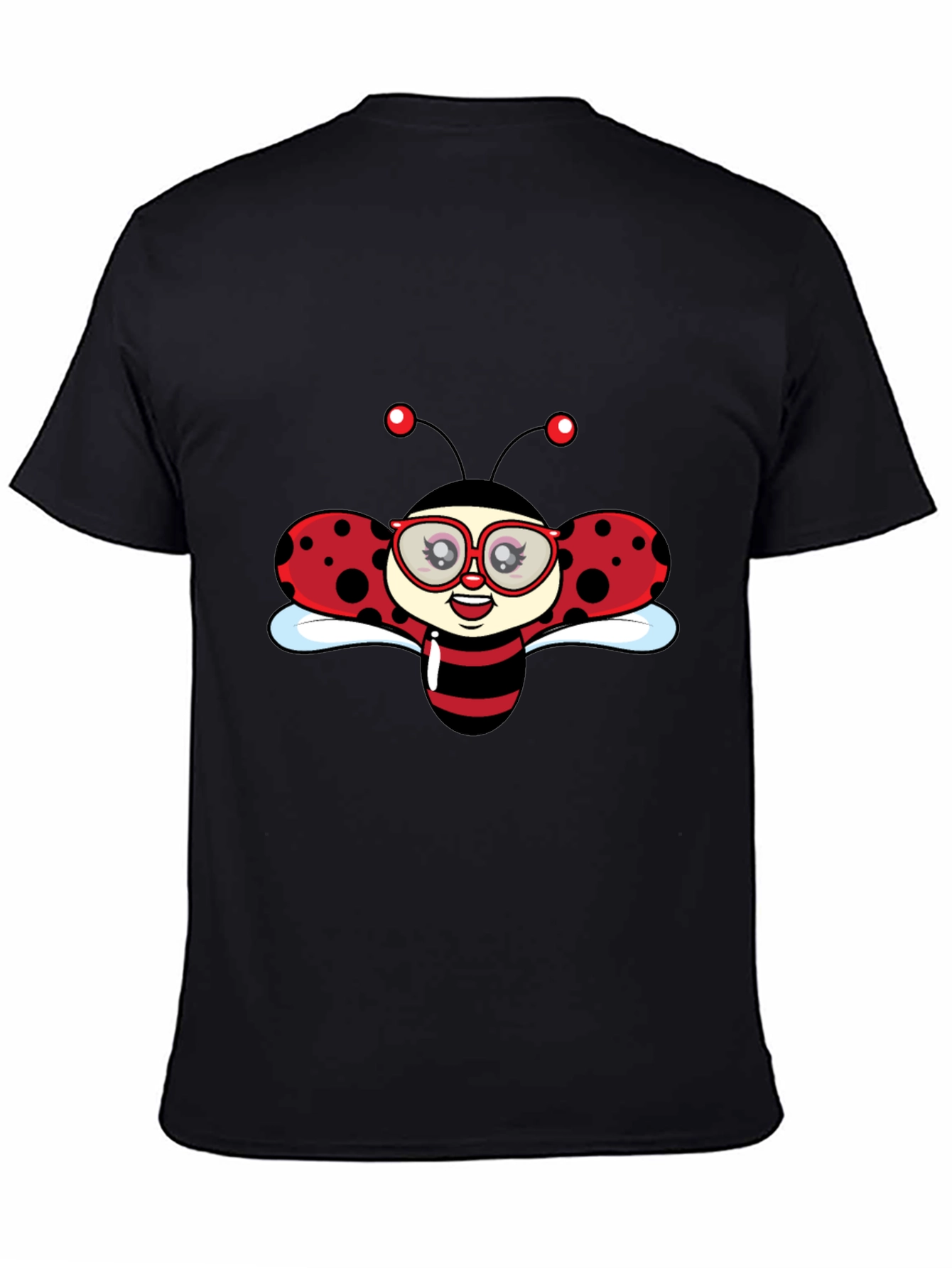 Ladybug Graphic Black T-Shirt