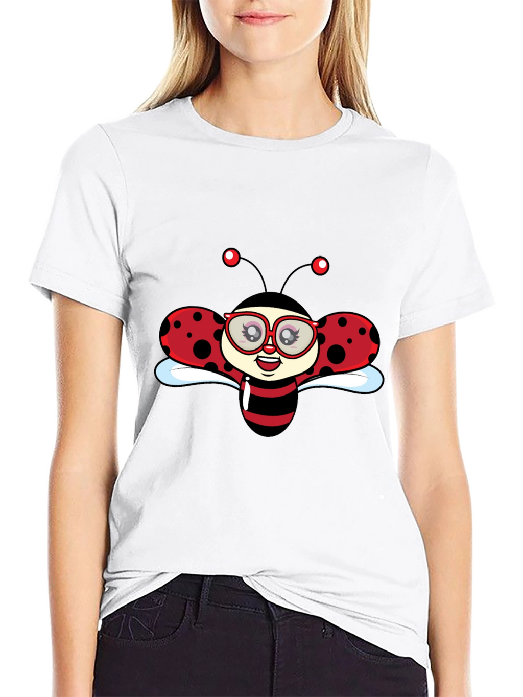 Ladybug Graphic Black T-Shirt