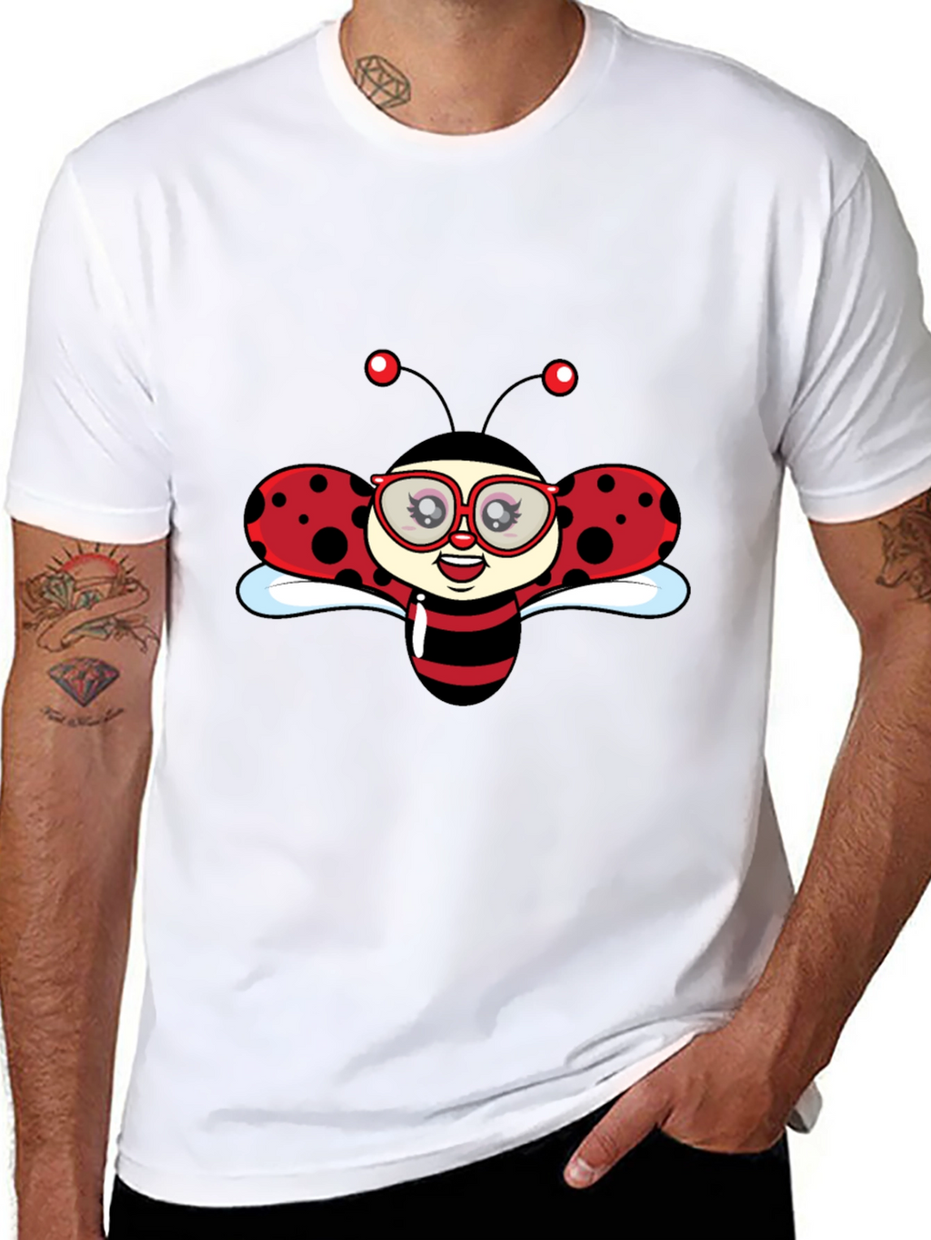 Ladybug Graphic Black T-Shirt
