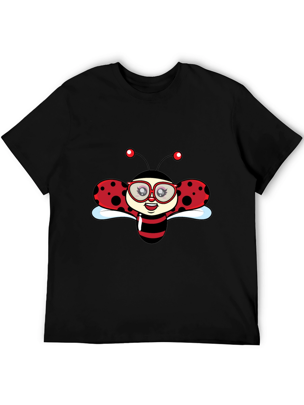 Ladybug Graphic Black T-Shirt
