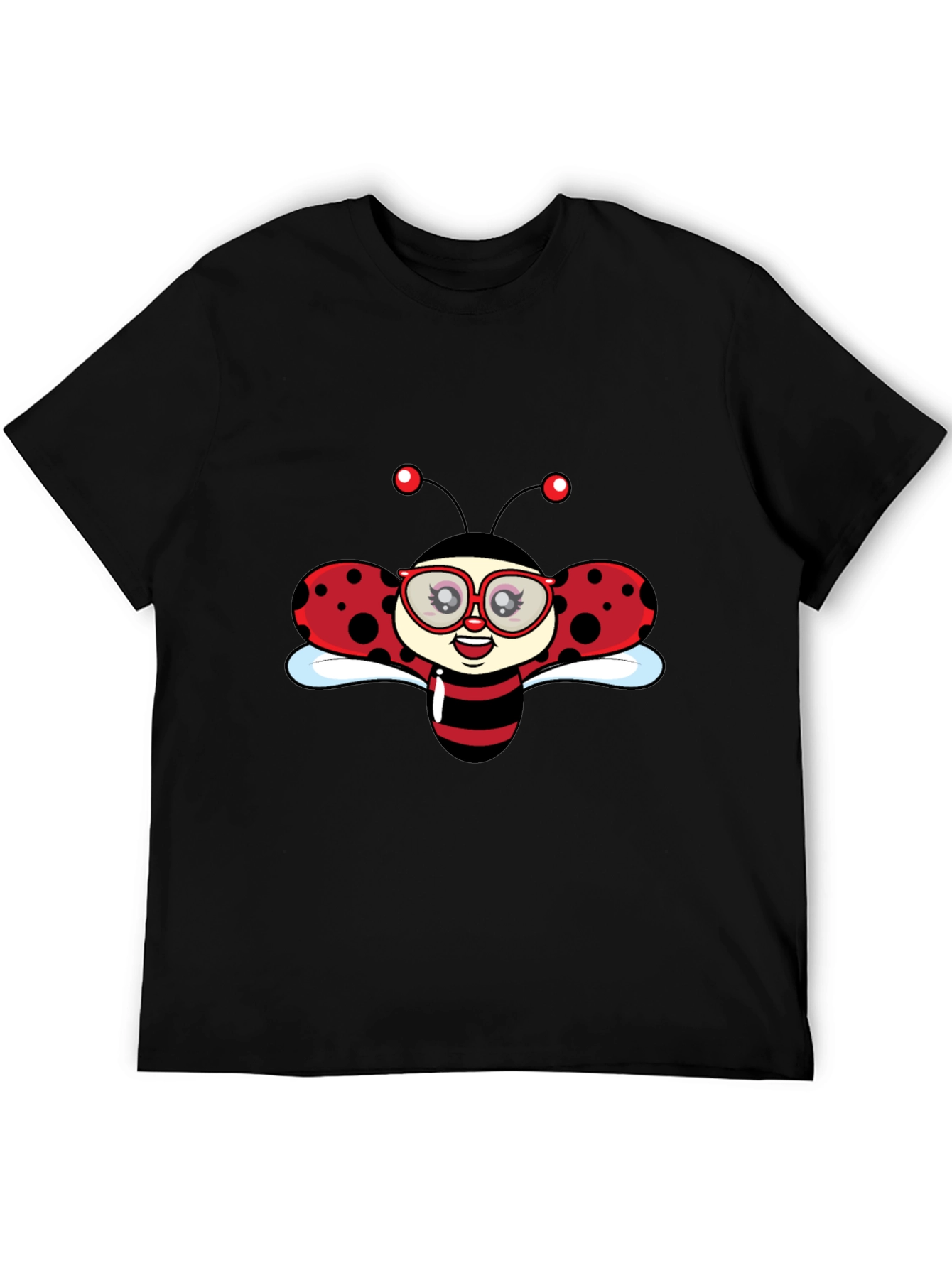 Ladybug Graphic Black T-Shirt
