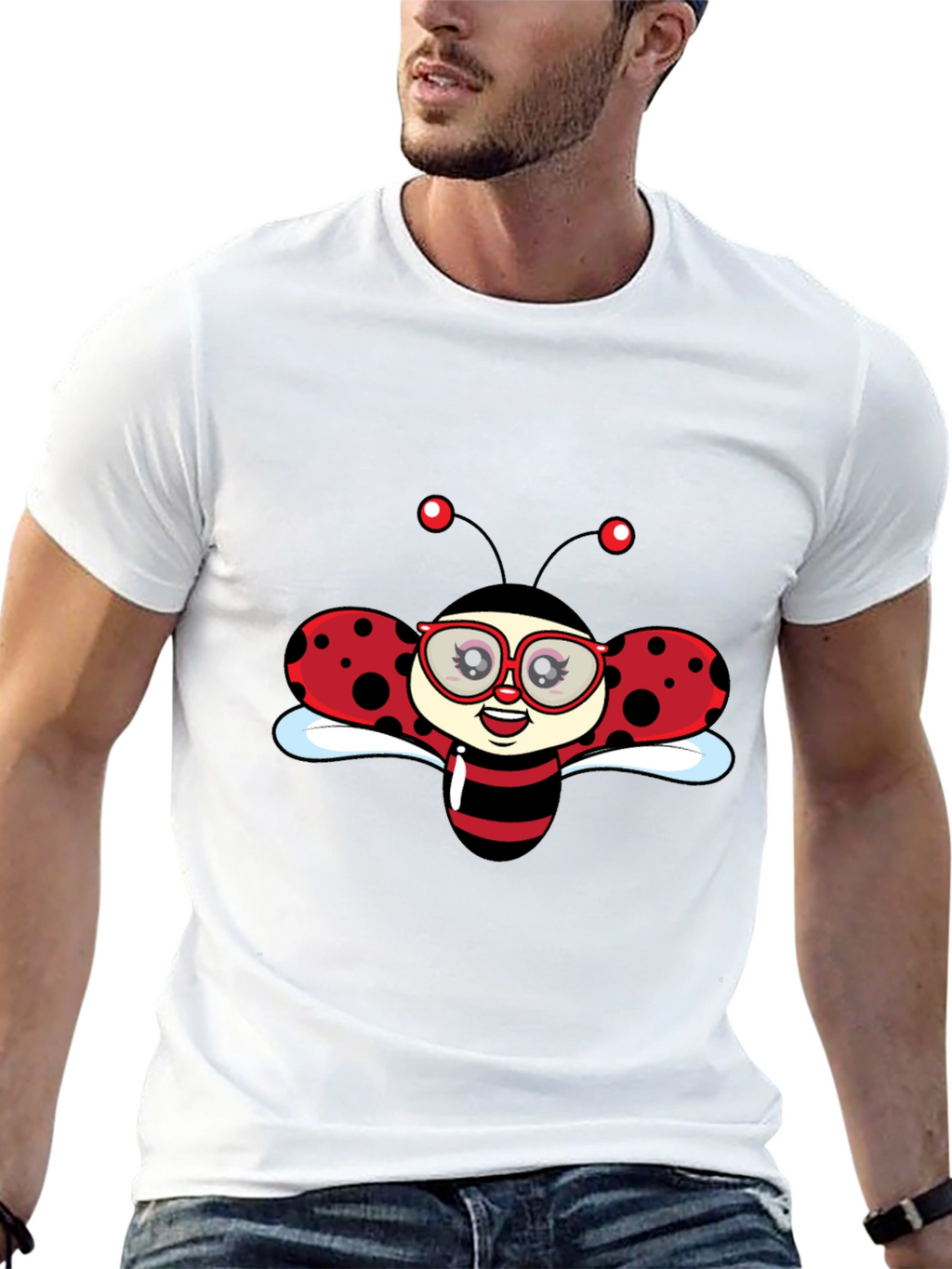 Ladybug Graphic Black T-Shirt