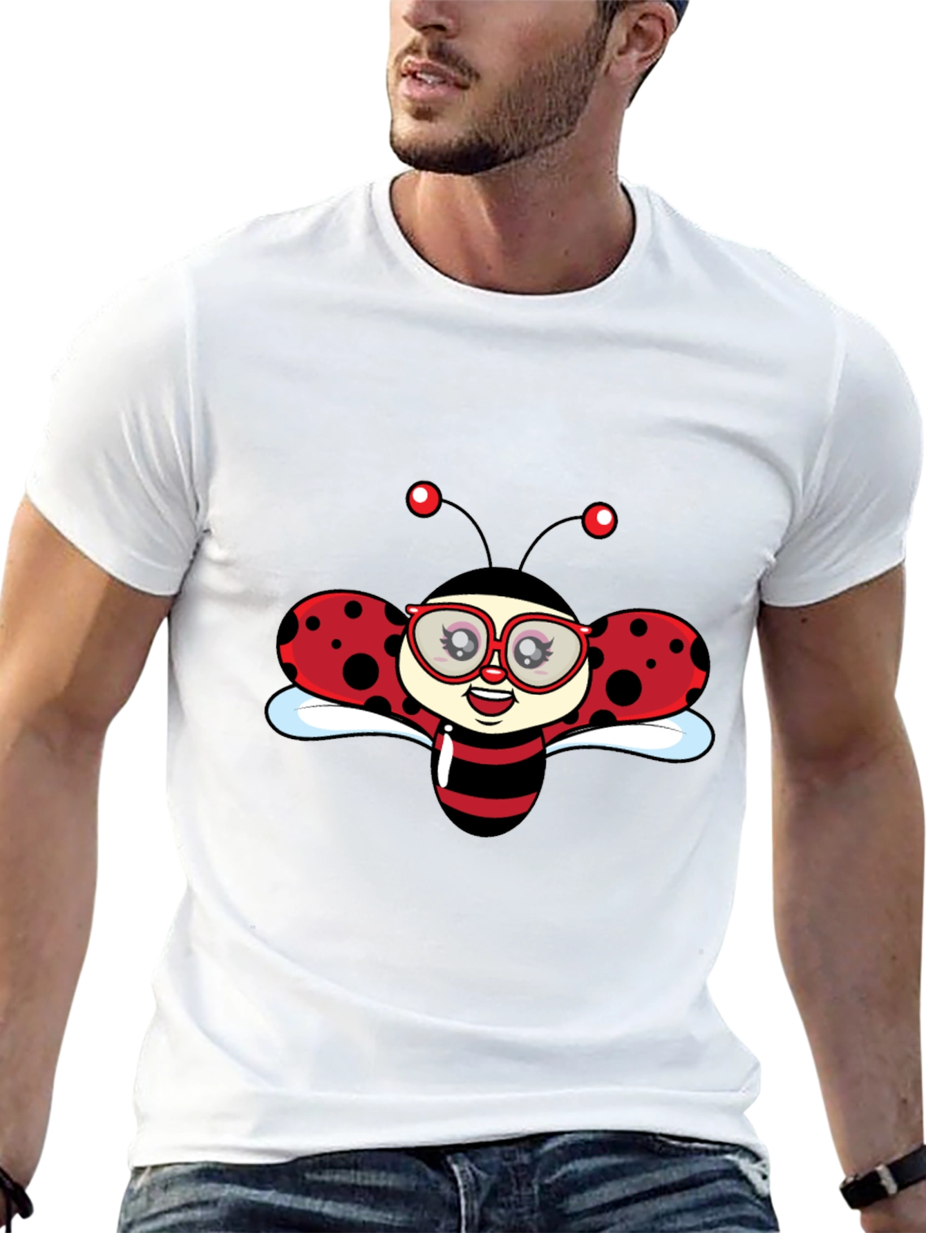 Ladybug Graphic Black T-Shirt