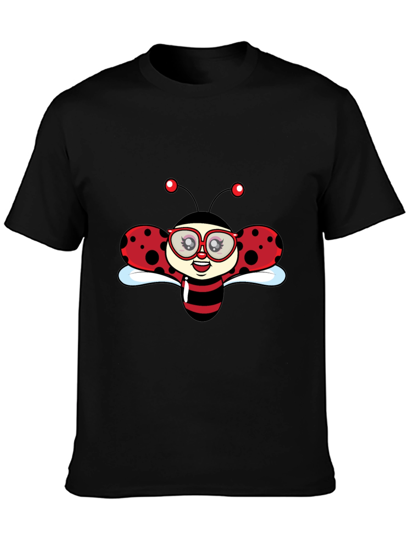 Ladybug Graphic Black T-Shirt
