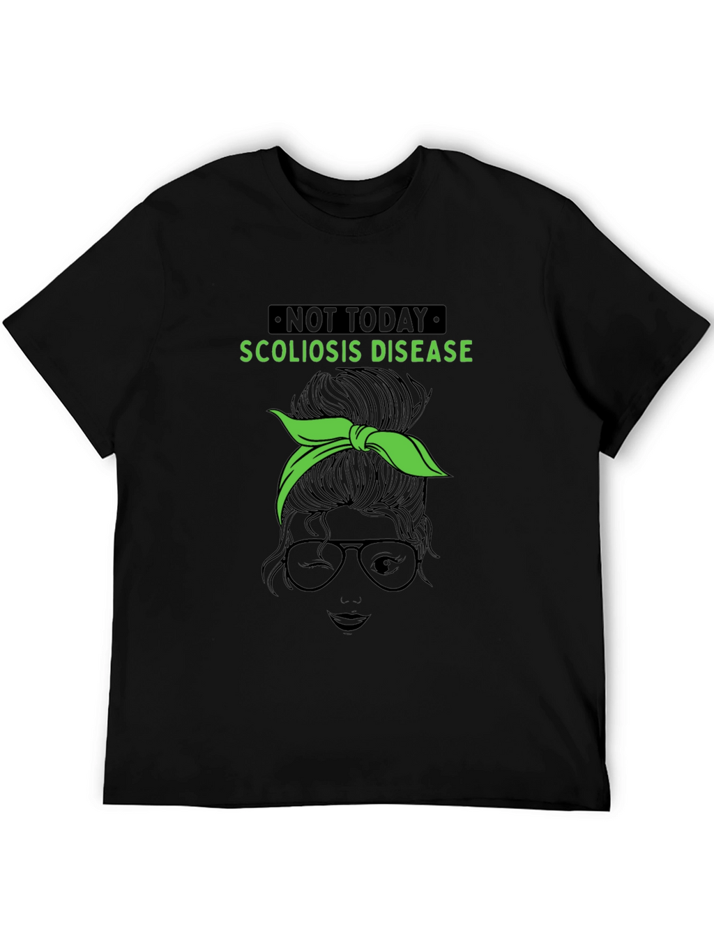 Scoliosis Awareness Messy Bun Graphic Tee
