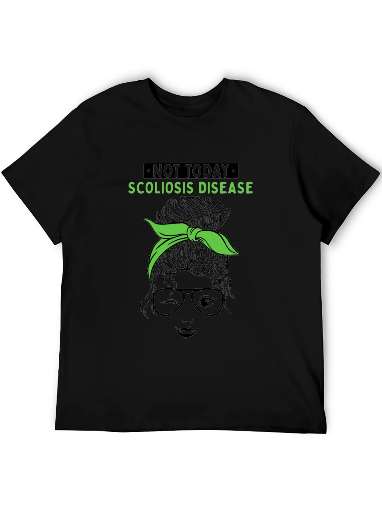 Scoliosis Awareness Messy Bun Graphic Tee