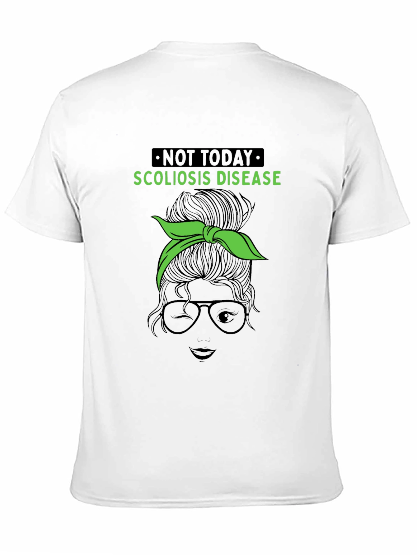 Scoliosis Awareness Messy Bun Graphic Tee