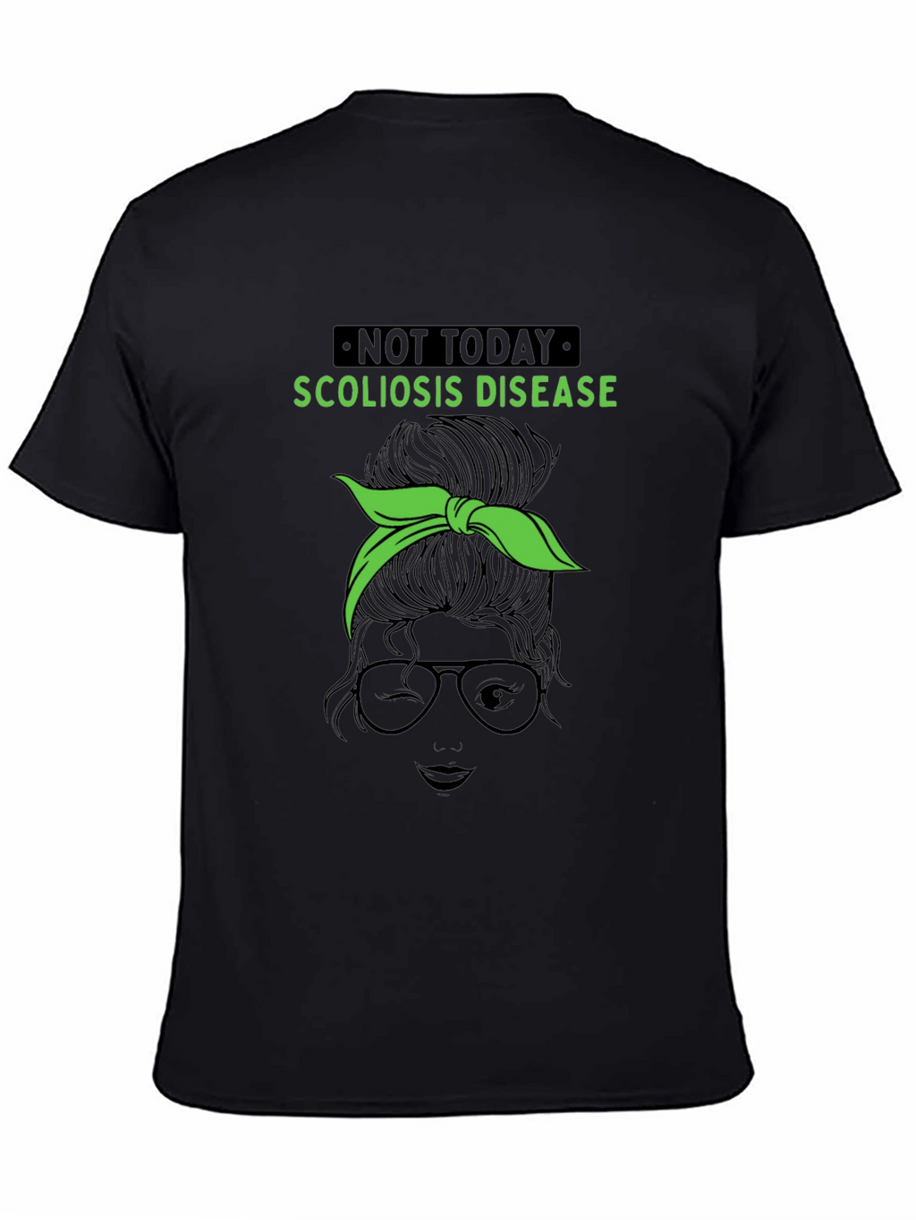 Scoliosis Awareness Messy Bun Graphic Tee
