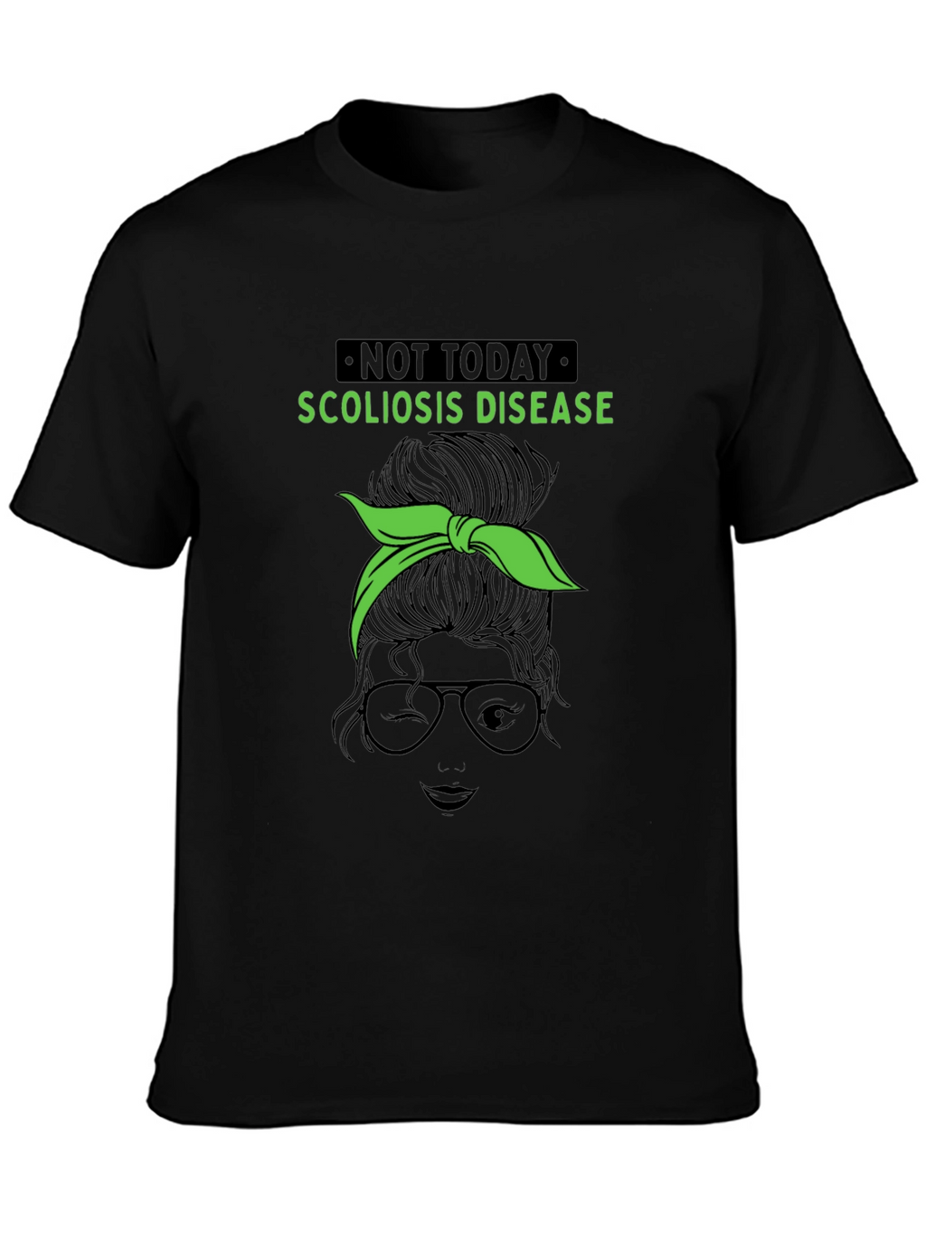 Scoliosis Awareness Messy Bun Graphic Tee