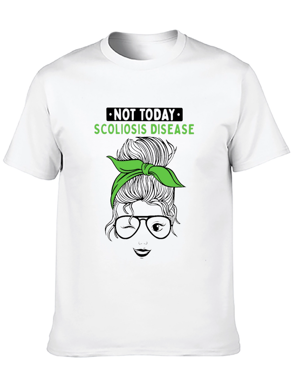 Scoliosis Awareness Messy Bun Graphic Tee