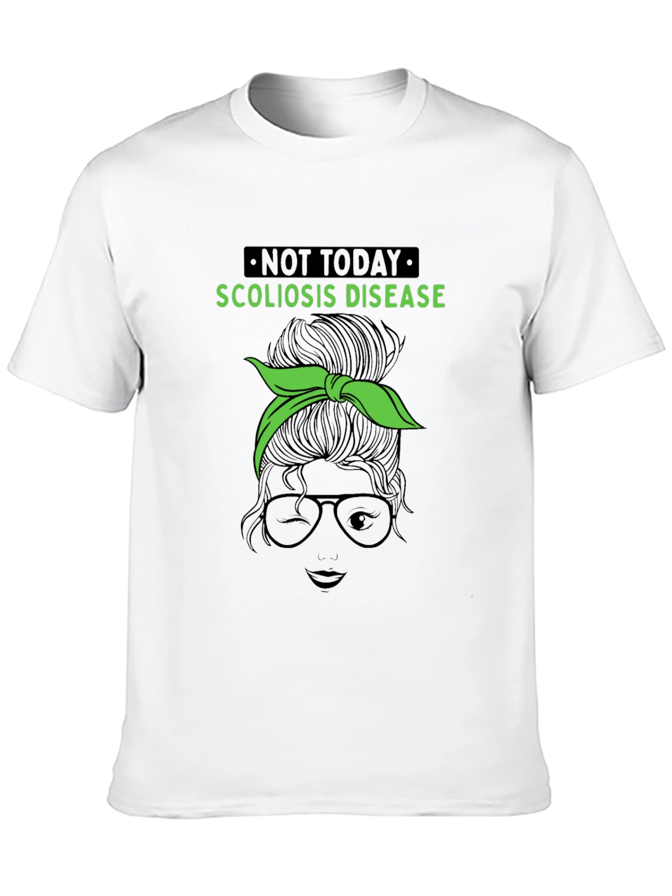 Scoliosis Awareness Messy Bun Graphic Tee