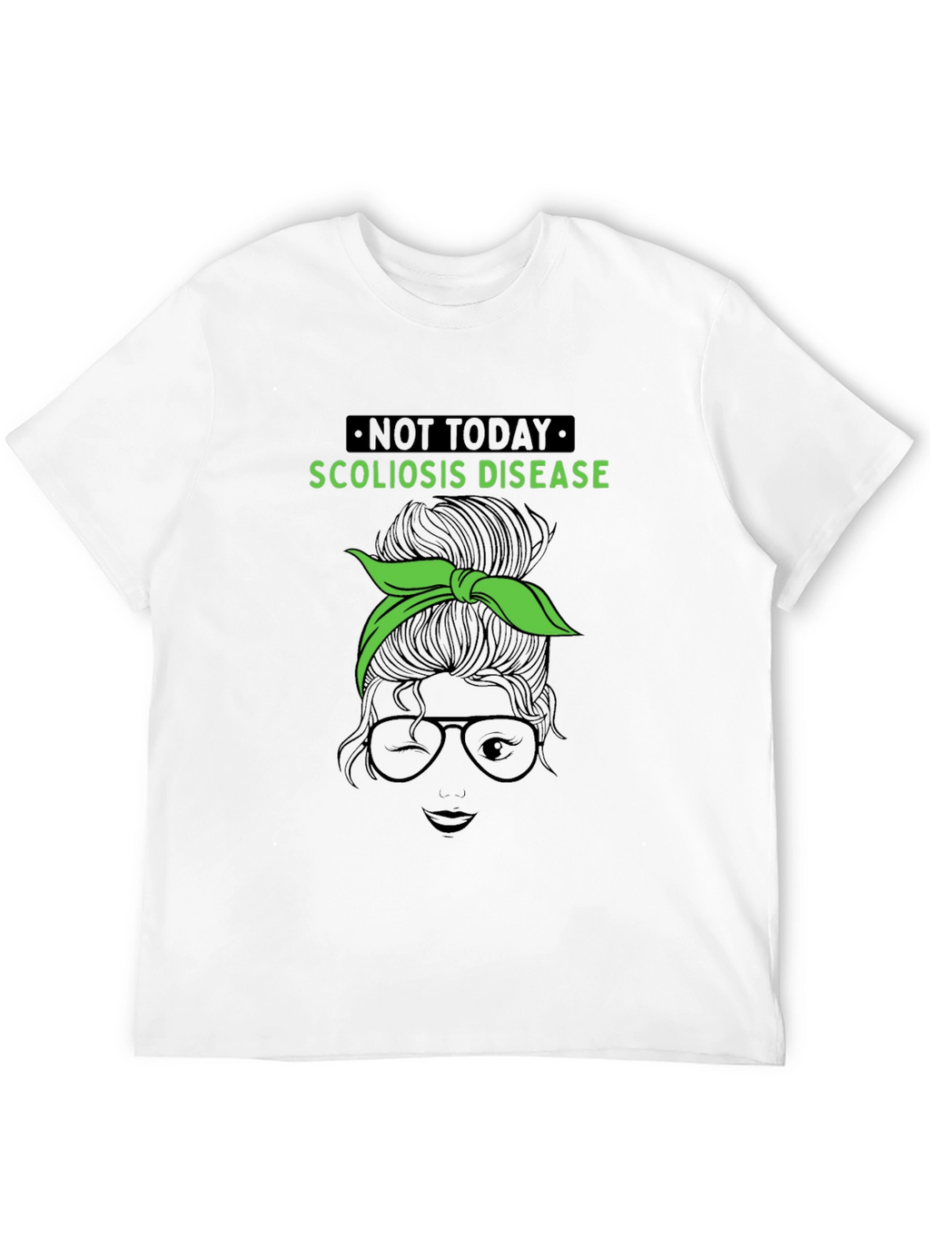 Scoliosis Awareness Messy Bun Graphic Tee