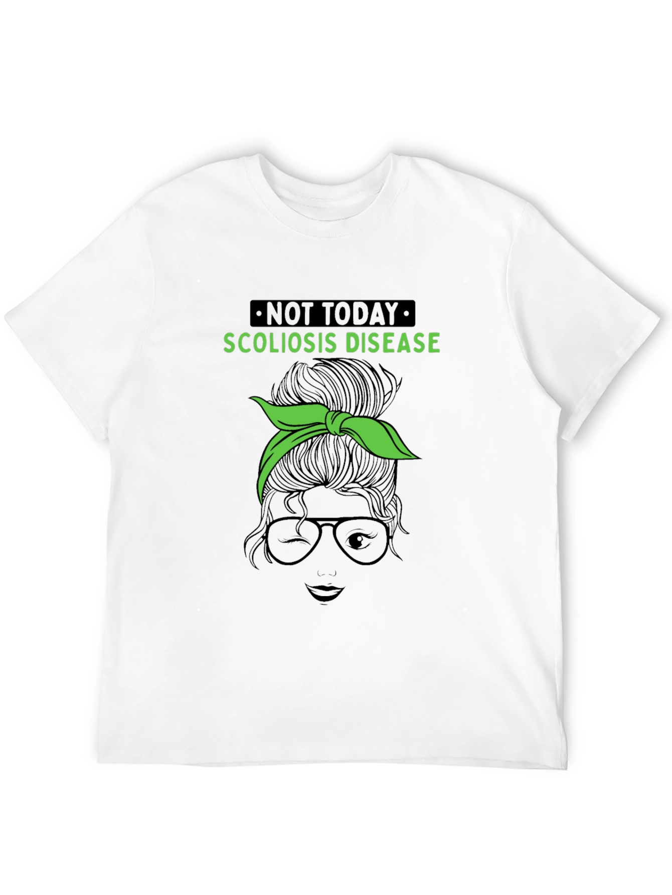 Scoliosis Awareness Messy Bun Graphic Tee