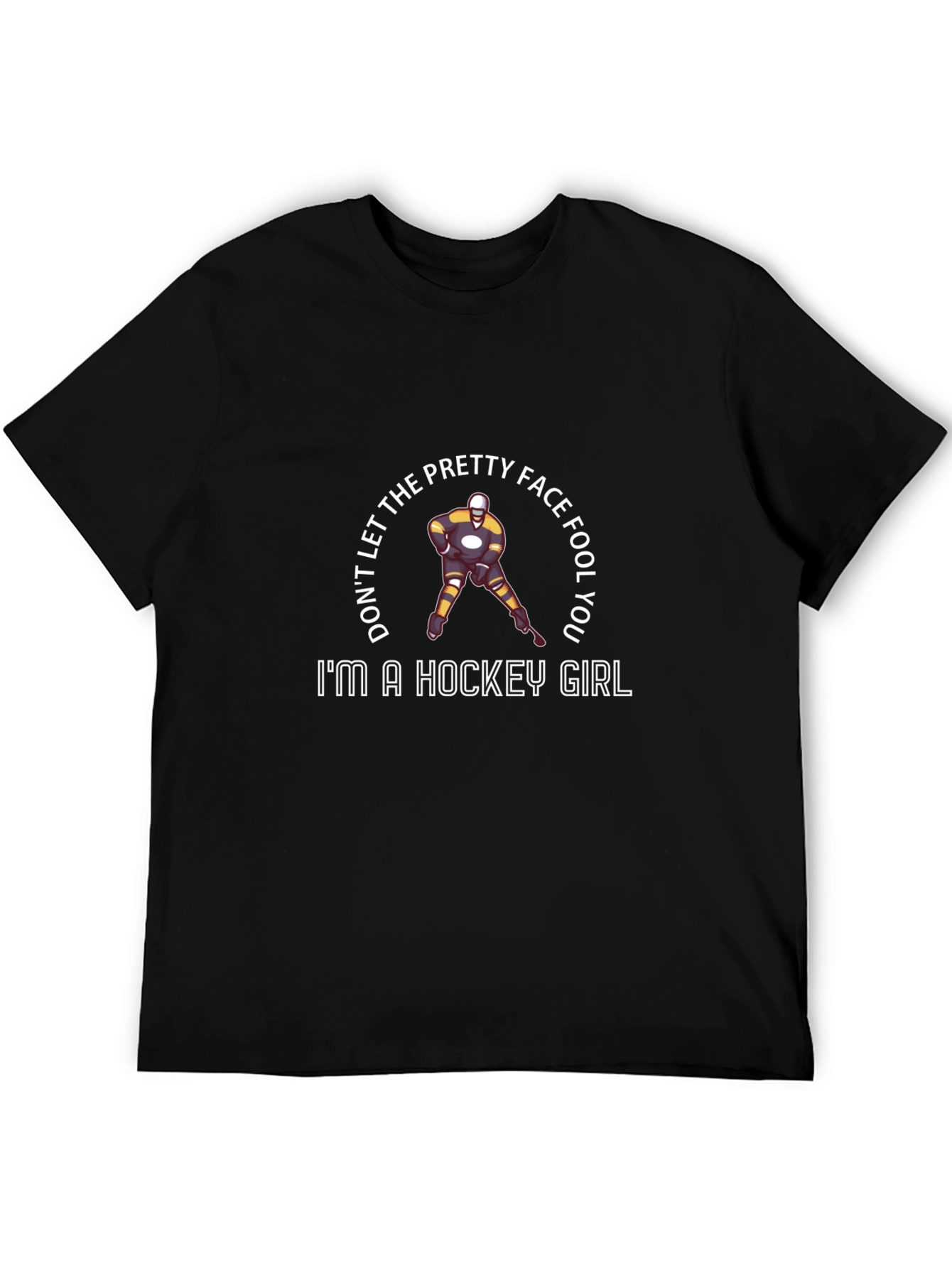 Hockey Girl Graphic T-Shirt - Pretty Face Fool You