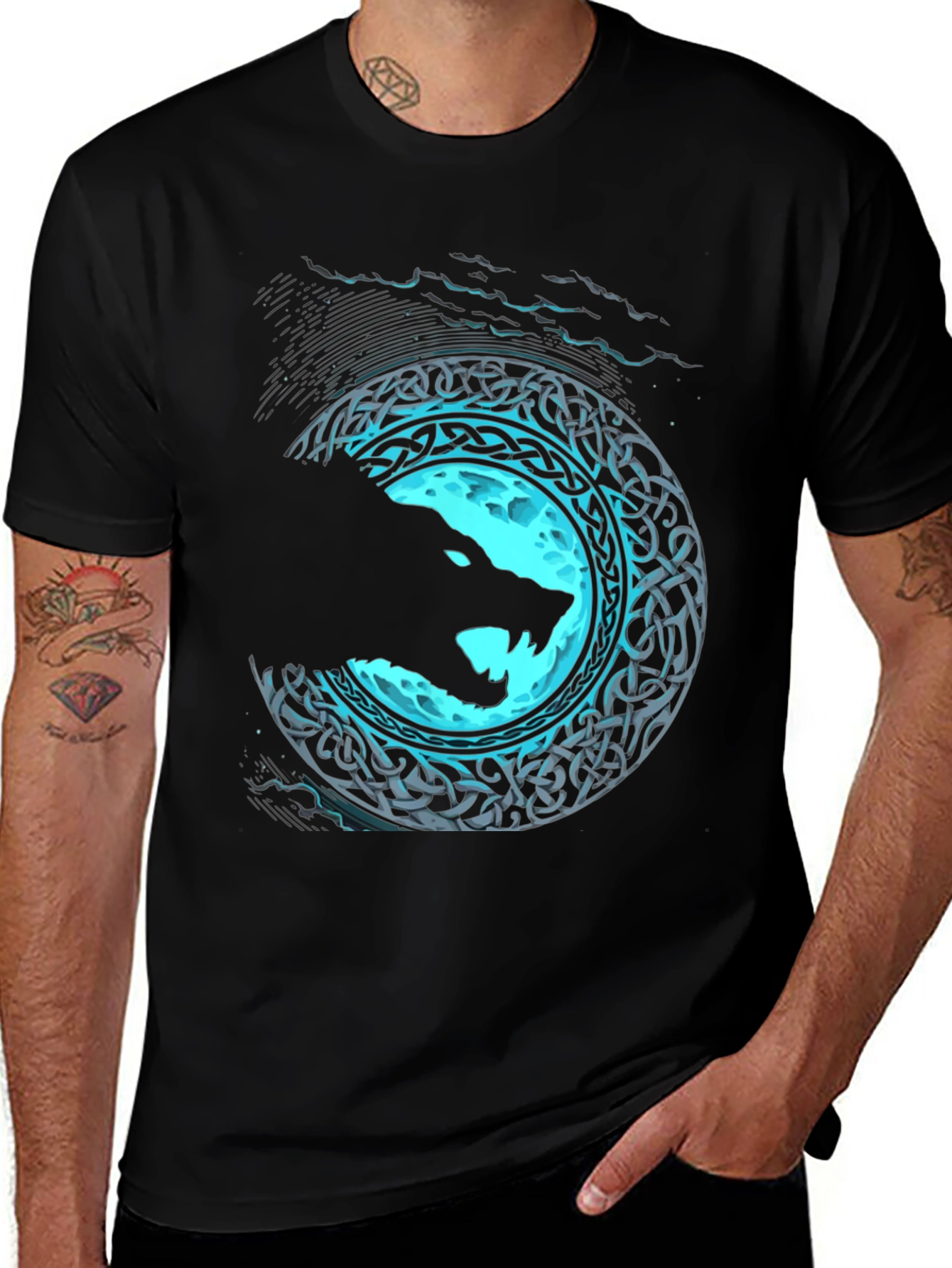 Wolf Moon Celtic Knot Graphic Tee