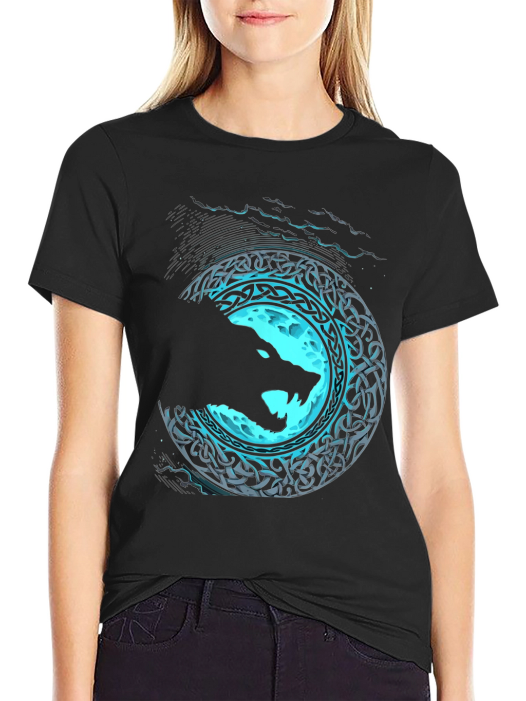 Wolf Moon Celtic Knot Graphic Tee