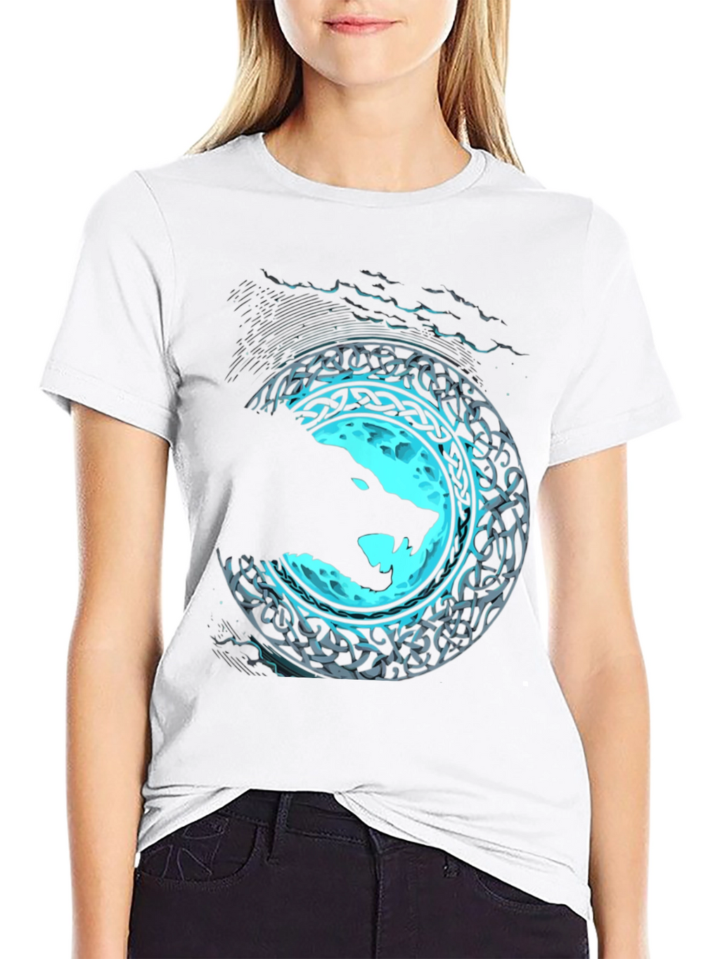 Wolf Moon Celtic Knot Graphic Tee