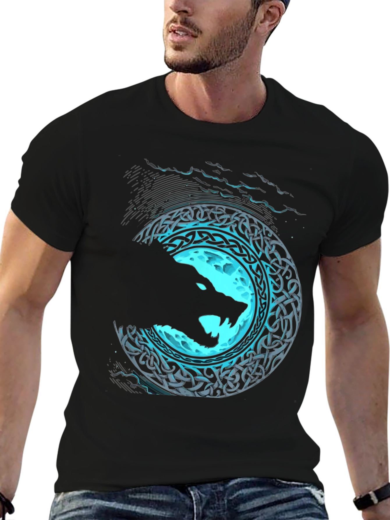 Wolf Moon Celtic Knot Graphic Tee