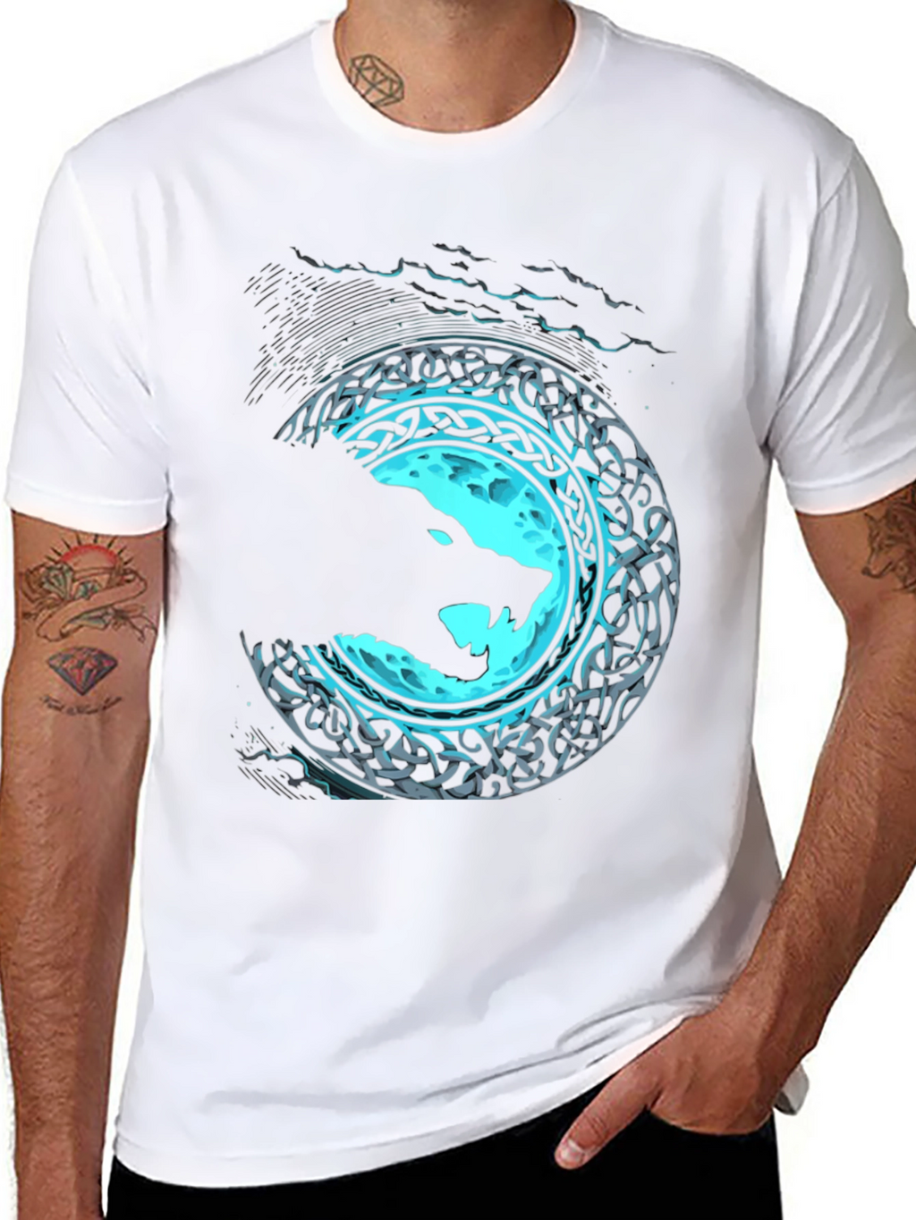 Wolf Moon Celtic Knot Graphic Tee