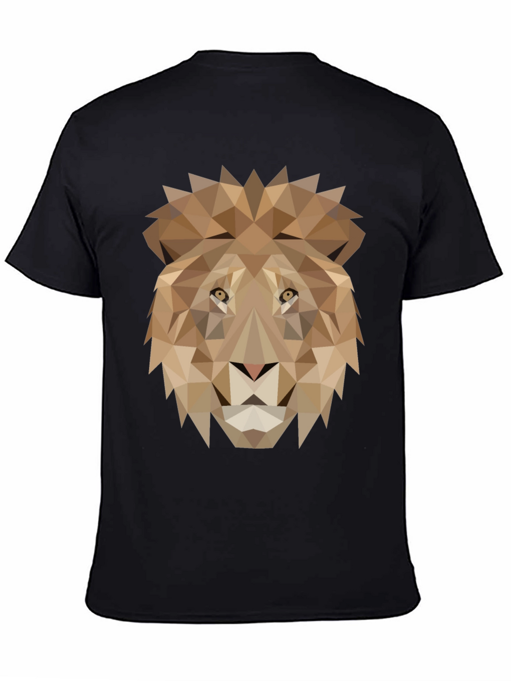 Geometric Lion Graphic Tee - Black
