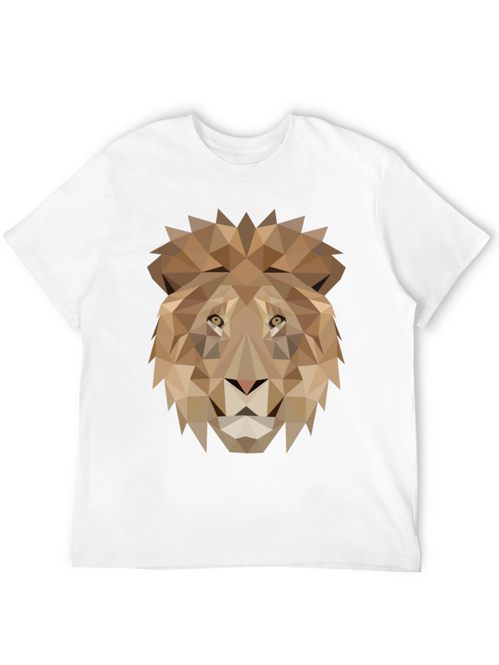 Geometric Lion Graphic Tee - Black