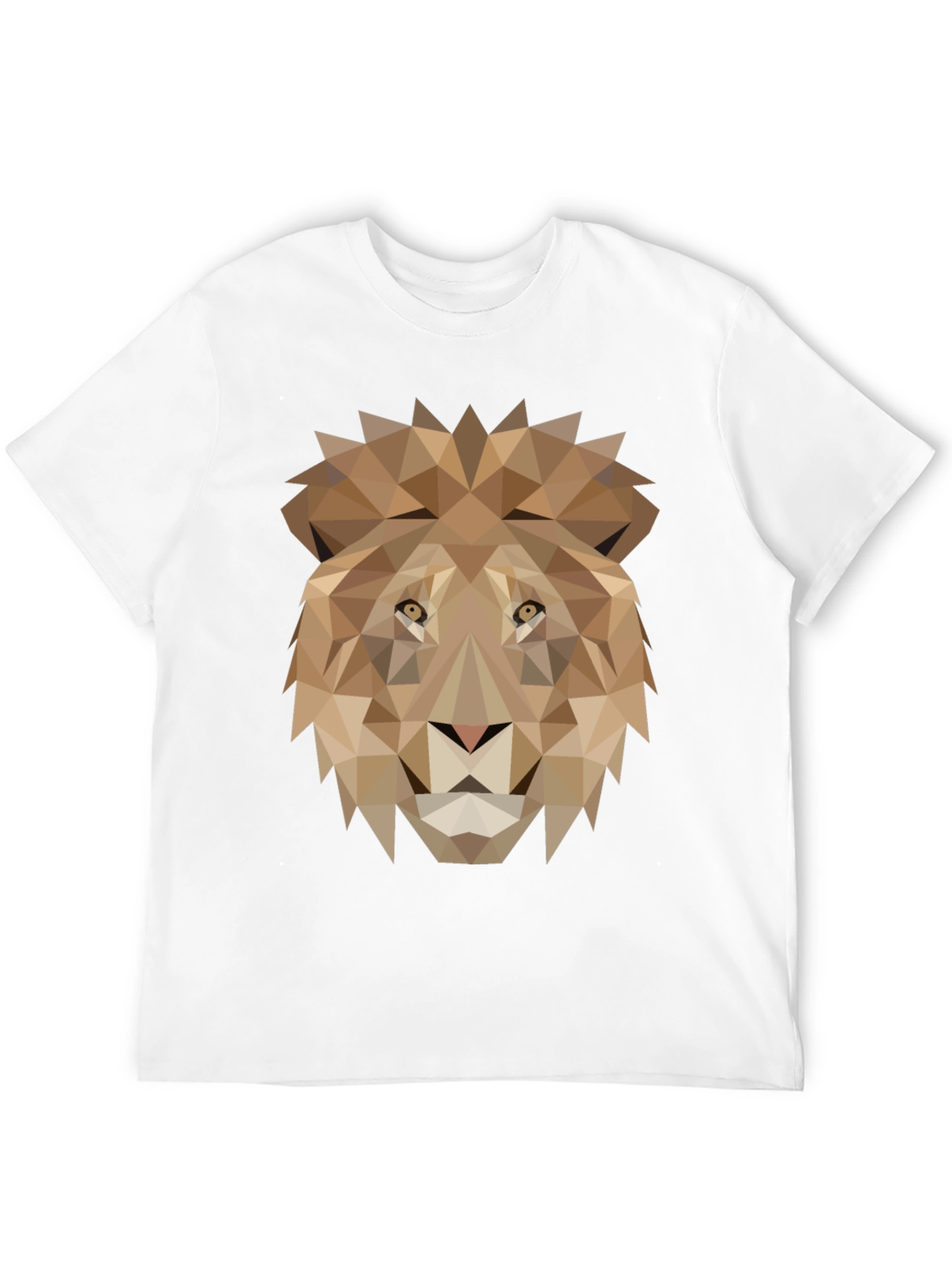 Geometric Lion Graphic Tee - Black