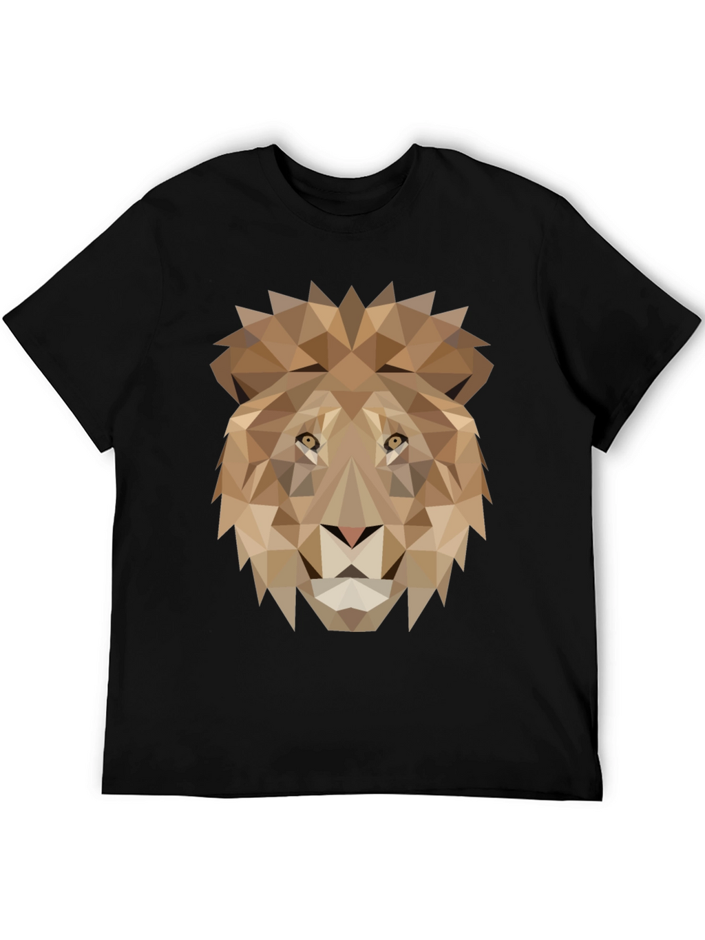 Geometric Lion Graphic Tee - Black