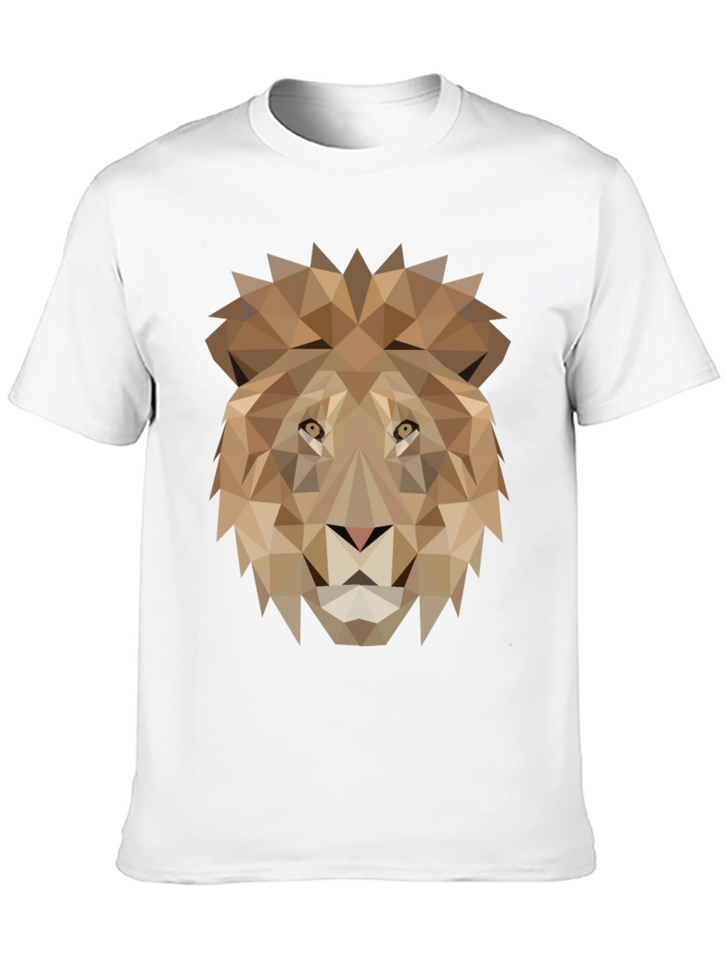 Geometric Lion Graphic Tee - Black