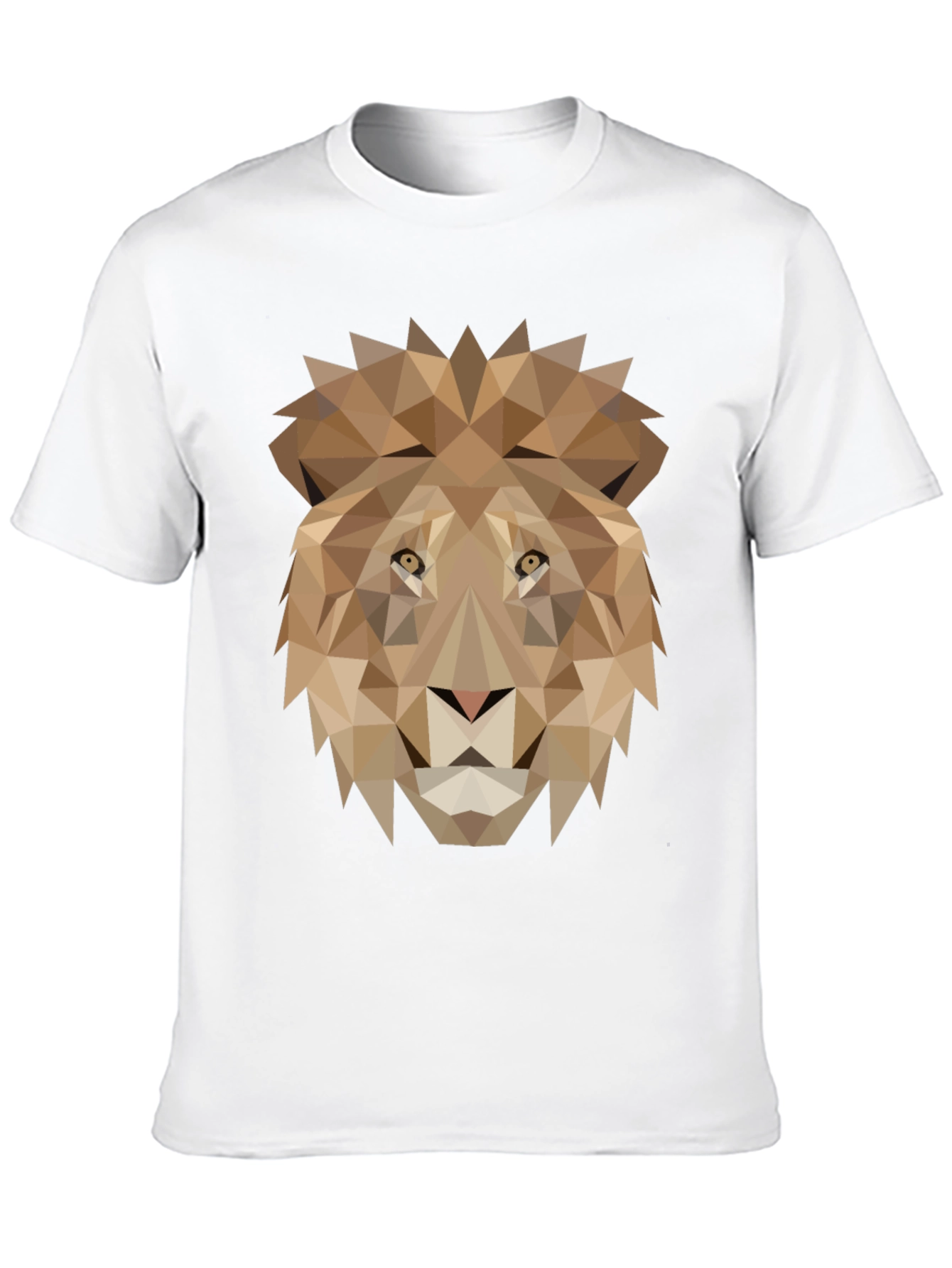 Geometric Lion Graphic Tee - Black