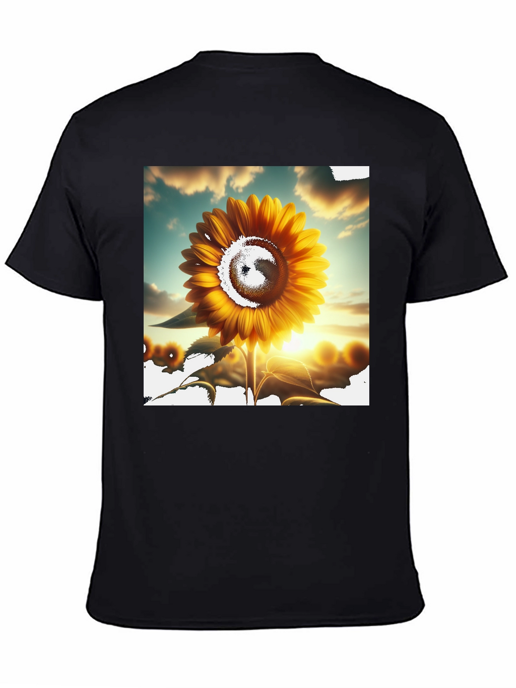 Sunflower Graphic Tee - Black Casual T-Shirt