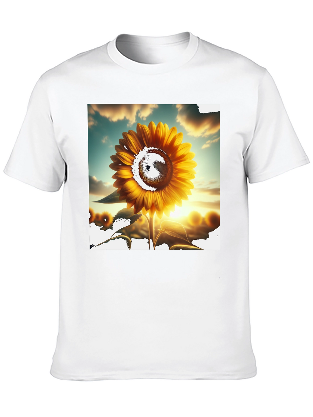 Sunflower Graphic Tee - Black Casual T-Shirt