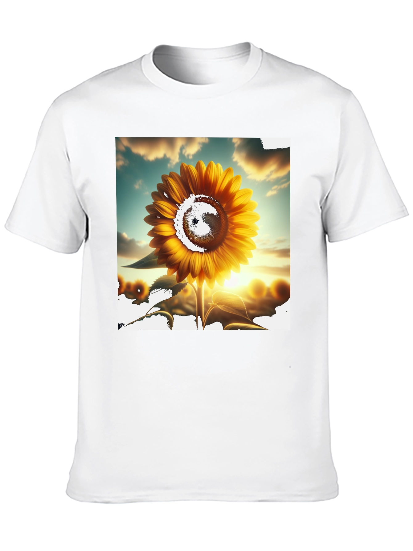 Sunflower Graphic Tee - Black Casual T-Shirt