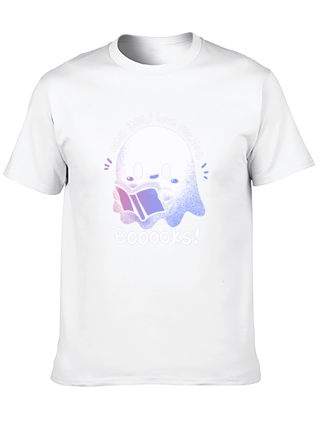 Cute Ghost Reading Books T-Shirt