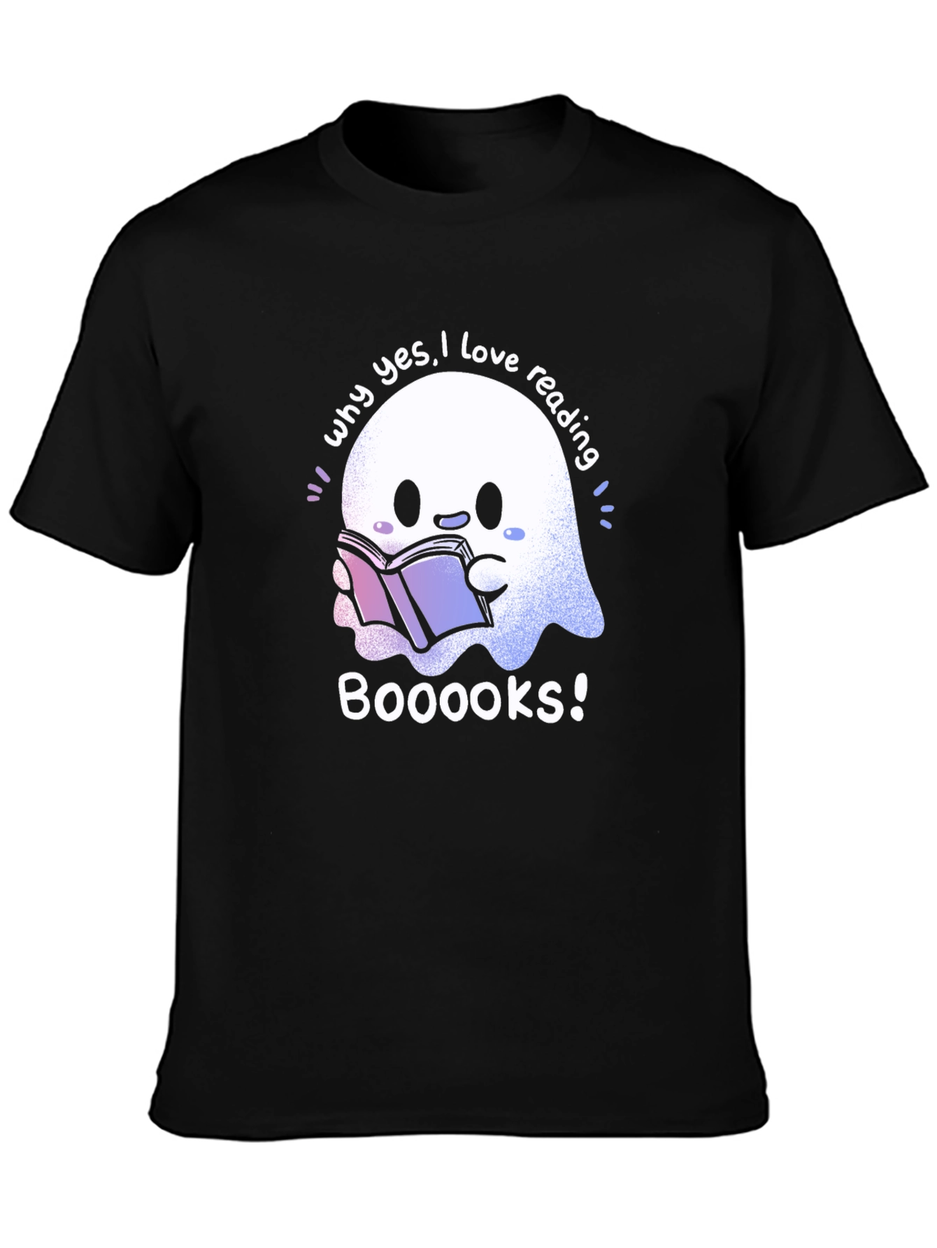 Cute Ghost Reading Books T-Shirt