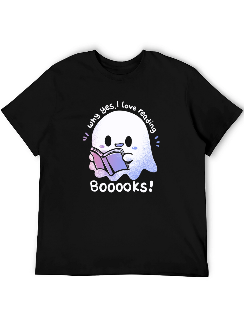 Cute Ghost Reading Books T-Shirt