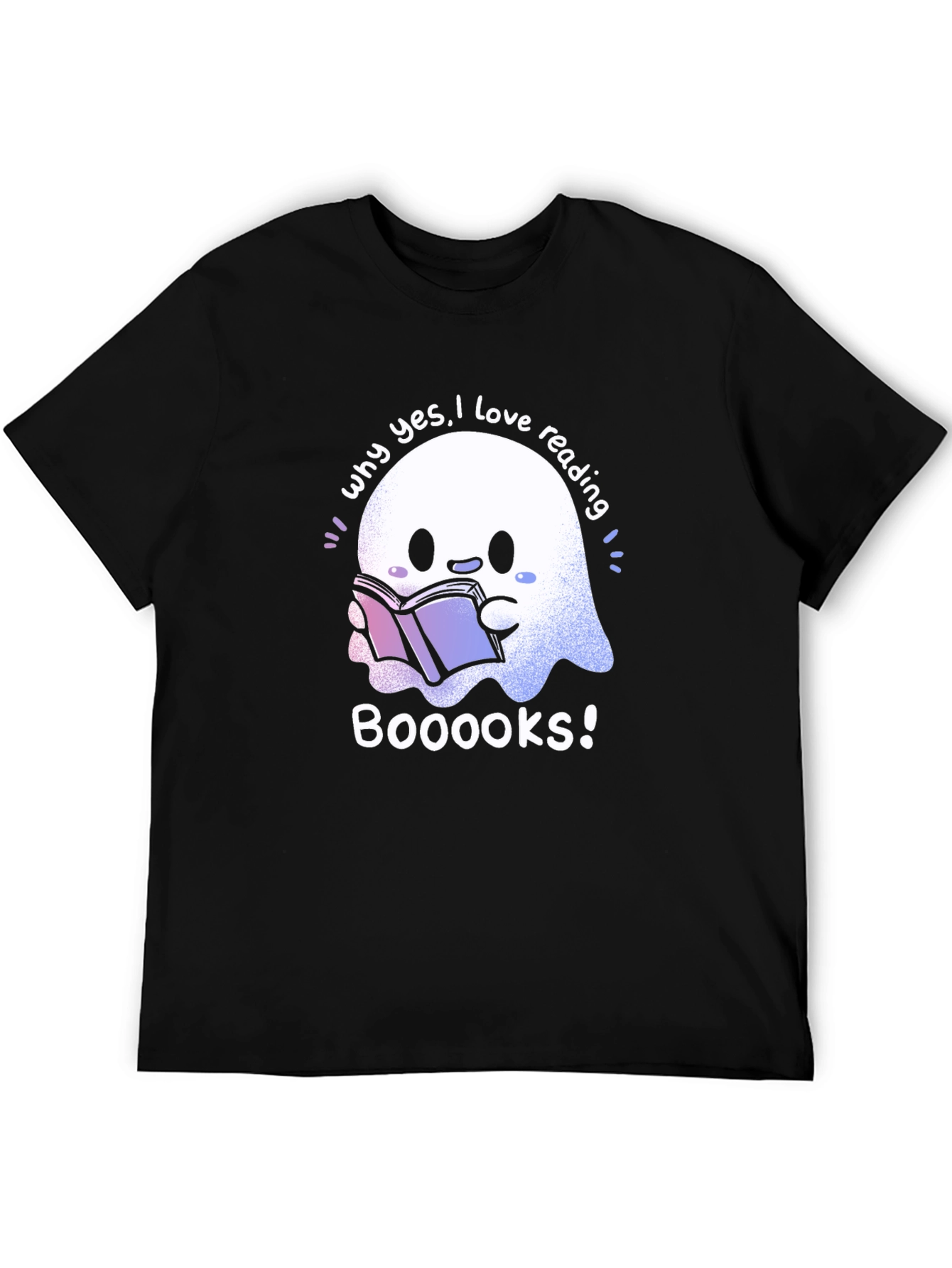 Cute Ghost Reading Books T-Shirt