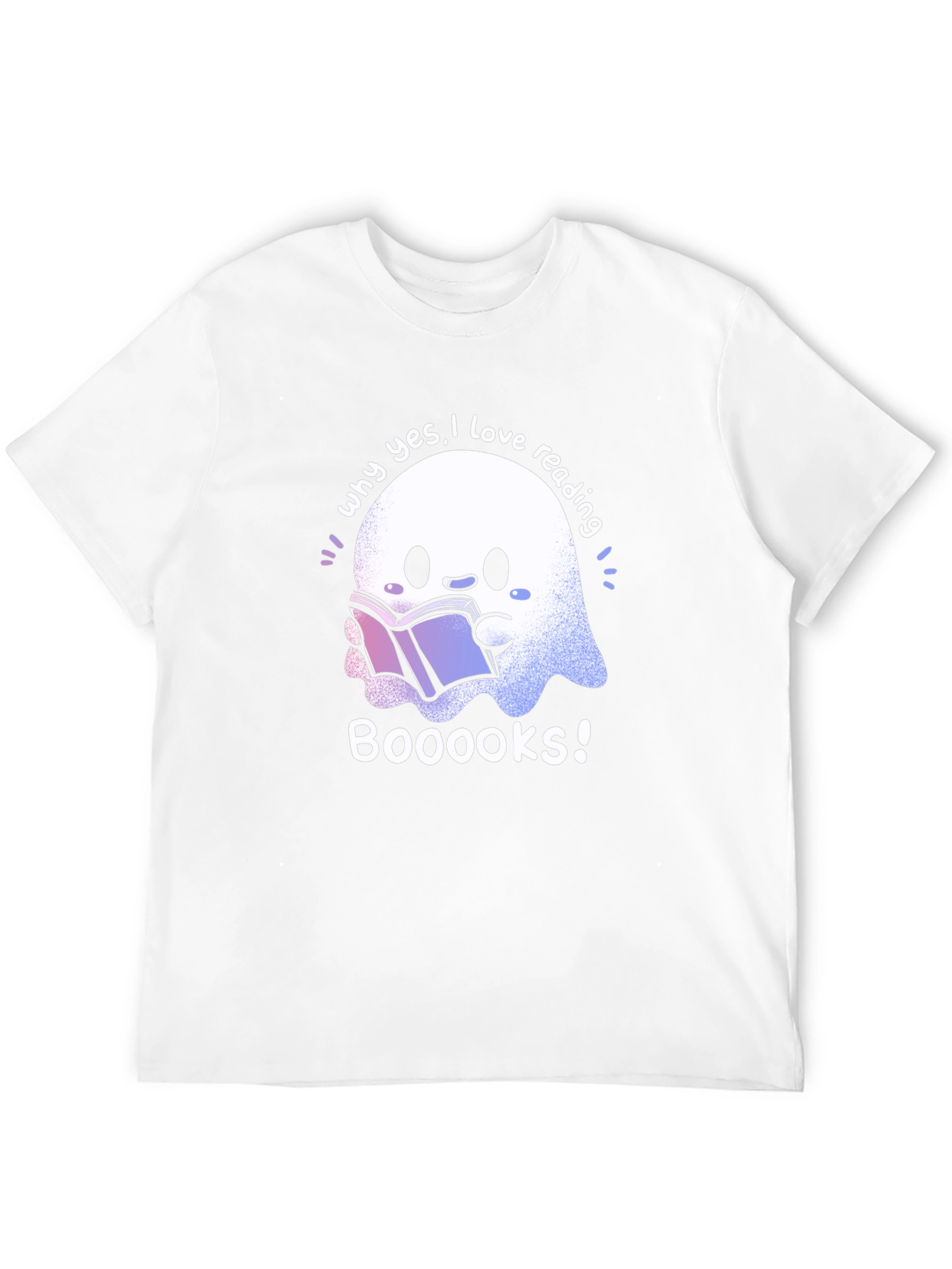 Cute Ghost Reading Books T-Shirt